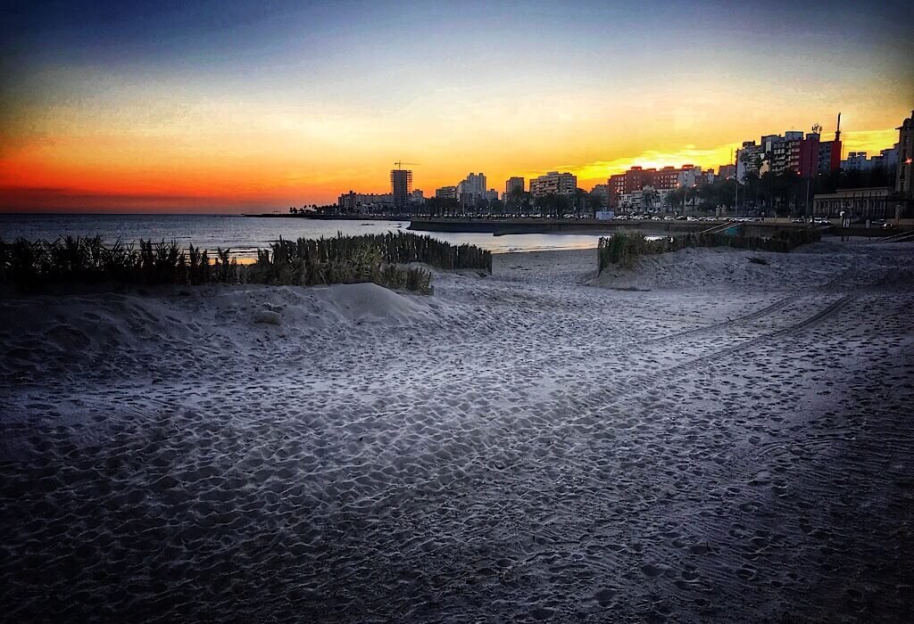 Sunset on the beach in Uruguay