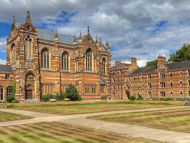 Grass square inside Keble College Oxford, UK