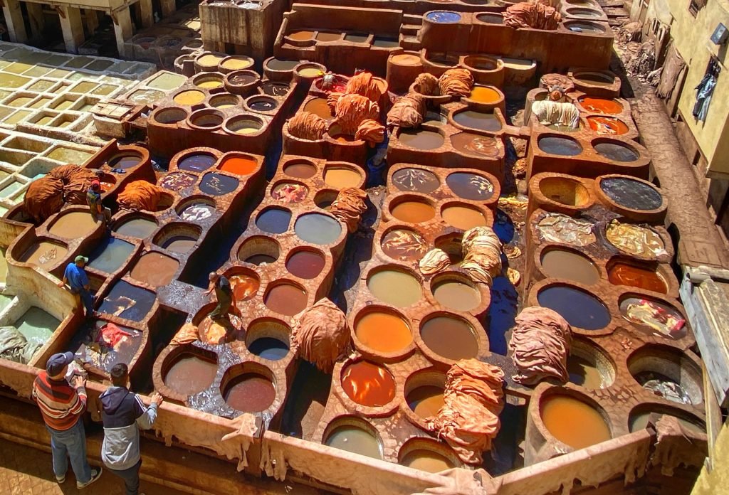 Dying vats in Fes, Morocco