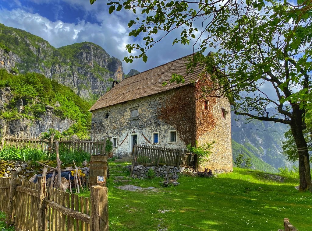 Old stone home in the valley below Theth