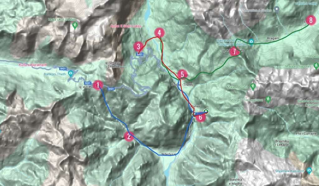 Trails Map of Theth.