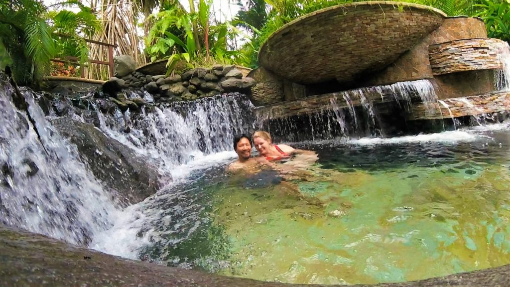 soaking in the Volcano Hot Springs