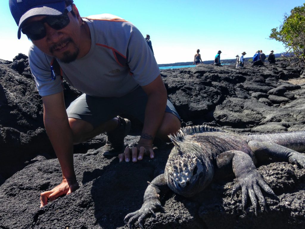 Marine Iguana and Trin