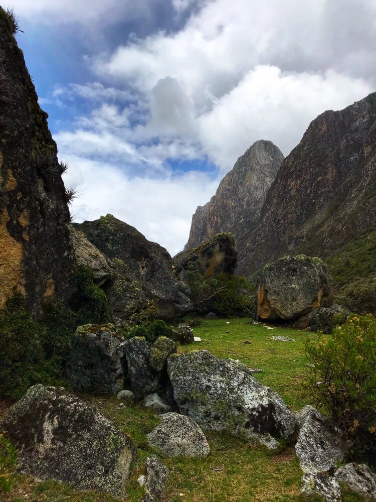 Mountains along the Santa Cruz Trek