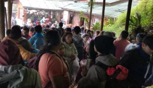 People at the gate to Machu Picchu