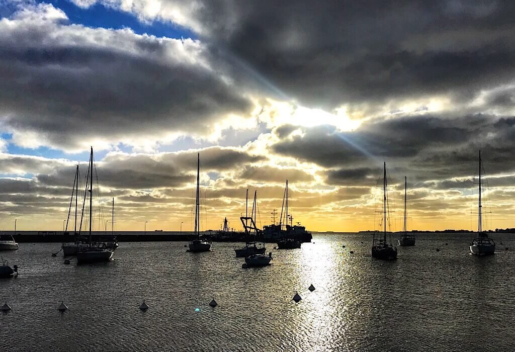 Sunset in a Uruguay Port