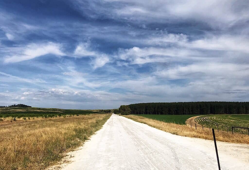 White limestone roads along the Limestone Coast in South Australia