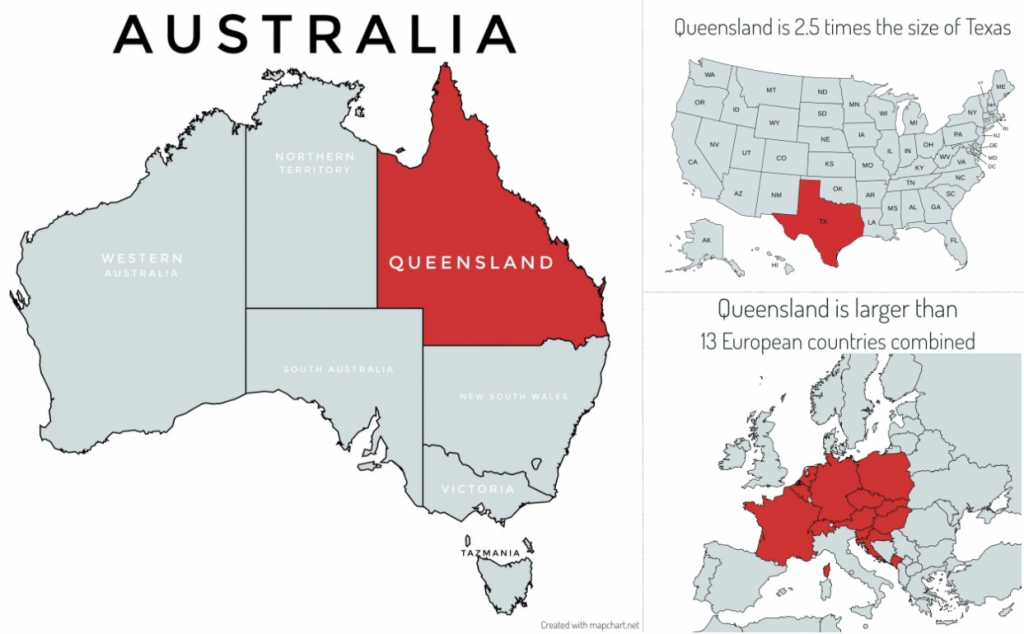 Size of Queensland compared