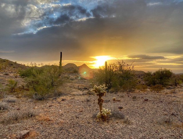 Sunset at the BLM campground near Quartzsite, Arizona