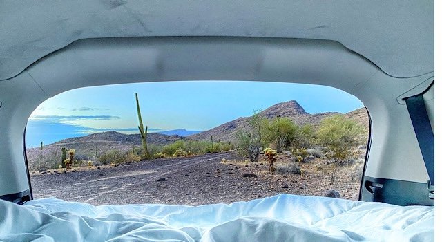 View of Gold Nugget campground from our van