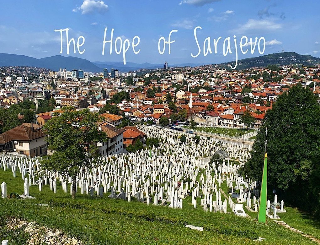 The city of Sarajevo with a graveyard in the foreground