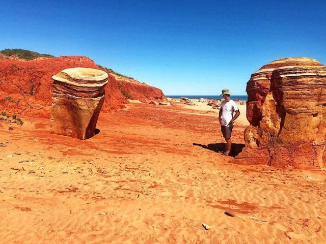 Red beach near Broome in Western Australia
