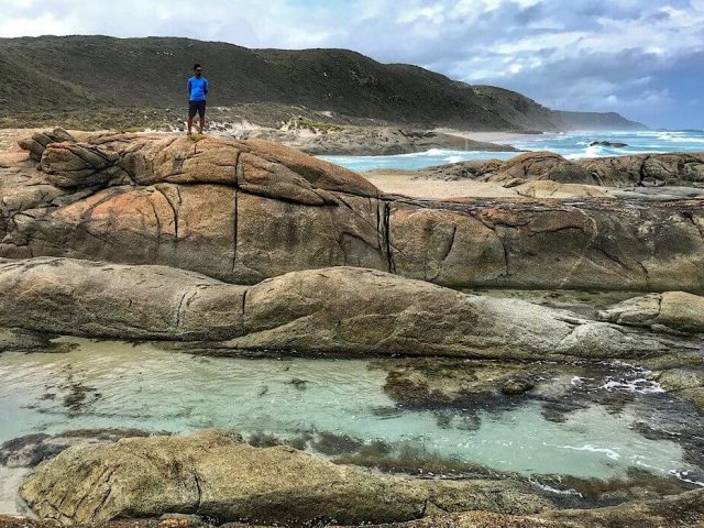 Clear rock pools on Ocean beach near Windy Harbor